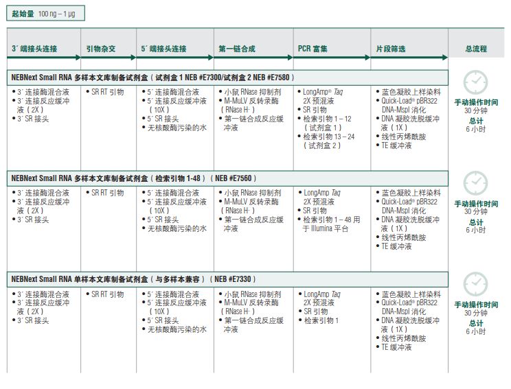 NEBNext Small RNA 单样本文库制备试剂盒（与多样本兼容）--NEB酶试剂 New England Biolabs